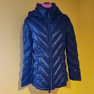 Laura Black Women's Puffer Jacket Size Medium Down Filled Lightweight